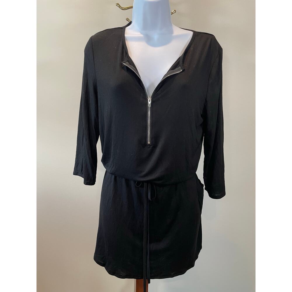 Beachsissi Size M Black Lightweight Mini Dress  Adjustable Tie Waist  (NWT)